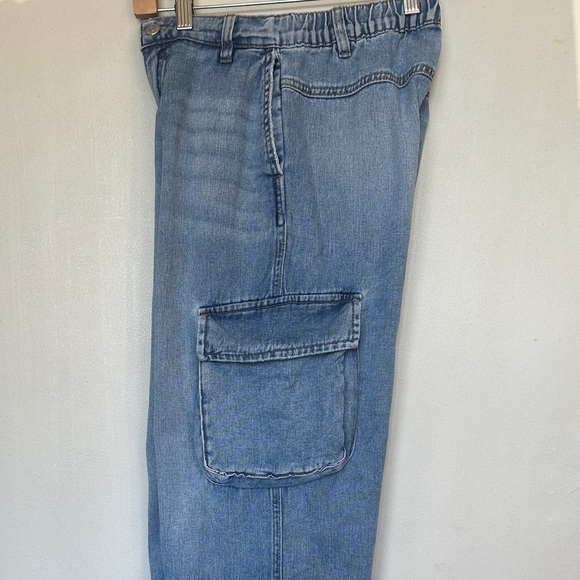Zara Denim Cargo Flare Jeans - Picture 8 of 12
